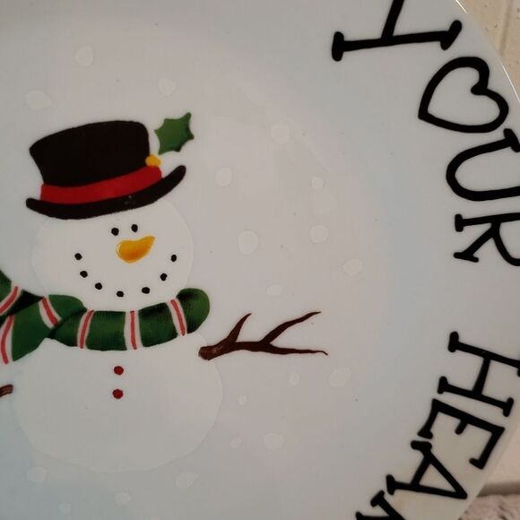 Vtg 1998 Hand-Painted Decorative Snowman Plate "KEEP CHRISTMAS IN YOUR HEART" - Picture 3 of 4